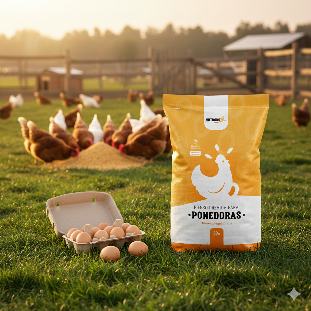 Gallinas saludables con pienso Nutrovo
